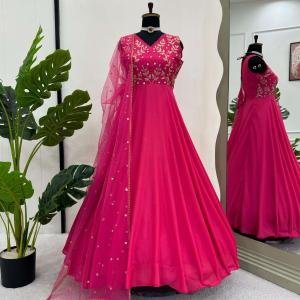 DESIGNER GOWN CHINON SILK